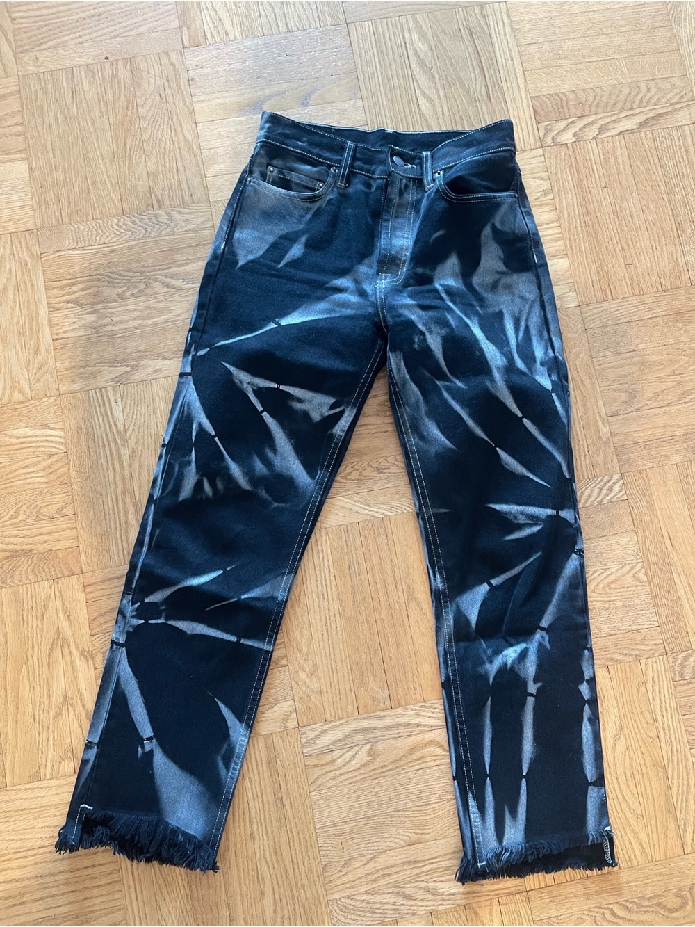 Carmar Denim Black Tie-Dye Straight Jeans